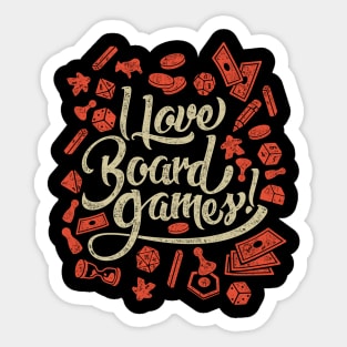 I Love Board Games Sticker